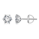 925 Sterling Silver 6.5mm Moissanite Earrings for Women