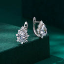 925 Sterling Silver Platinum Plated CZ Pavé Setting Earrings