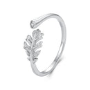 925 Sterling Silver White Gold Plated Size E Pavé CZ Ring for Women