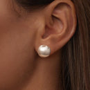 925 Sterling Silver 1.4cm White Gold Plated Earrings