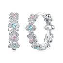 925 Sterling Silver Earrings with CZ and White Gold Plating