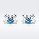 925 Sterling Silver Oxidized CZ Earrings 0.7cm x 1cm for Women