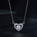 925 Sterling Silver Moissanite 0.5 Carat Necklace with CZ for Women