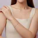 925 Sterling Silver & Plated White Gold Bracelet with Adjustable Length