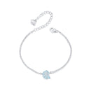 925 Sterling Silver White Gold Plated Bracelet with Enamel Process