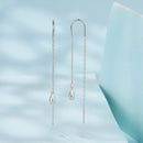 925 Sterling Silver Plated White Gold Water Droplet Earrings for Women