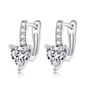 925 Sterling Silver Oxidized Earrings with CZ for Women - 1.7x0.7cm