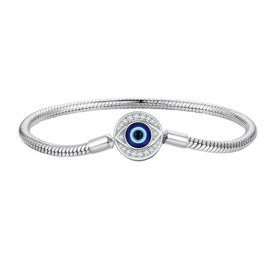 925 Sterling Silver Bracelet with CZ & Resin, Size 17.0