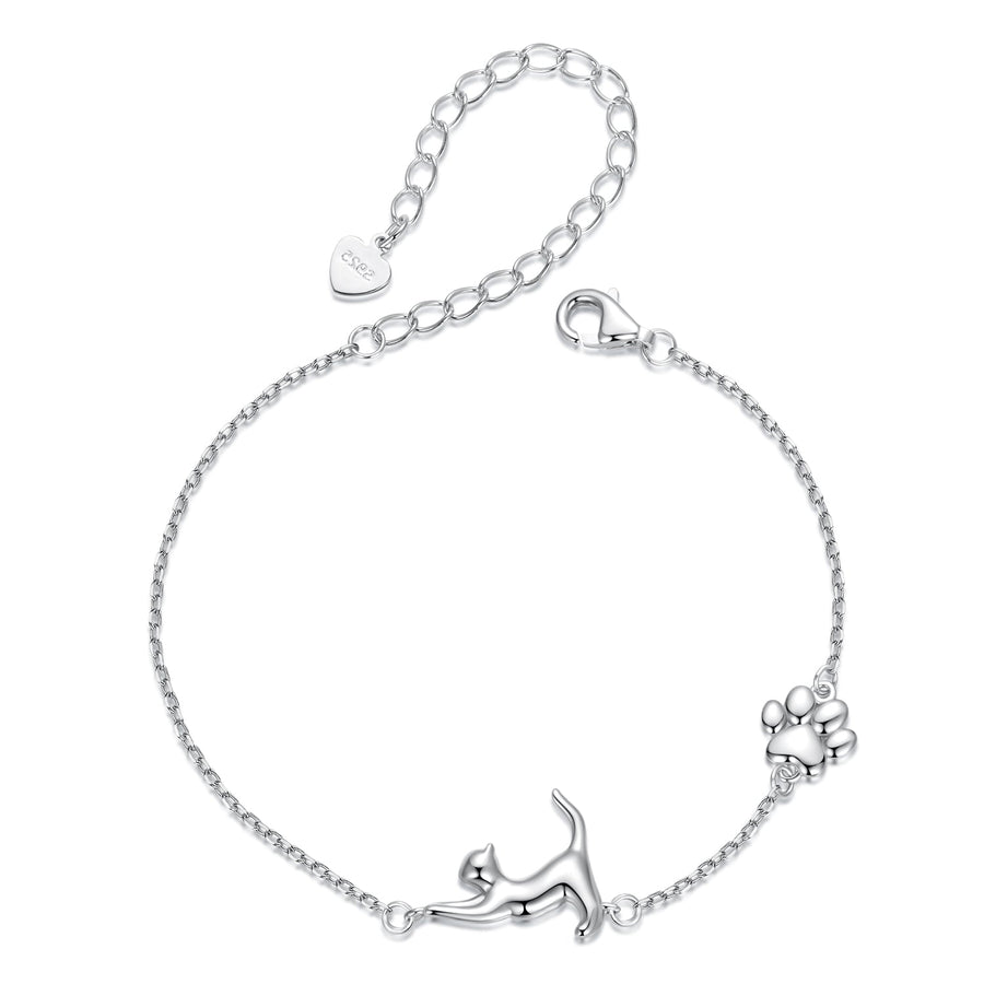 925 Sterling Silver & Plated White Gold Adjustable Bracelet for Women