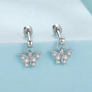 925 Sterling Silver White Gold Plated Earrings with CZ