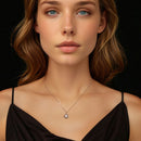925 Sterling Silver 0.5 Carat Moissanite Necklace with White Gold Plating for Women