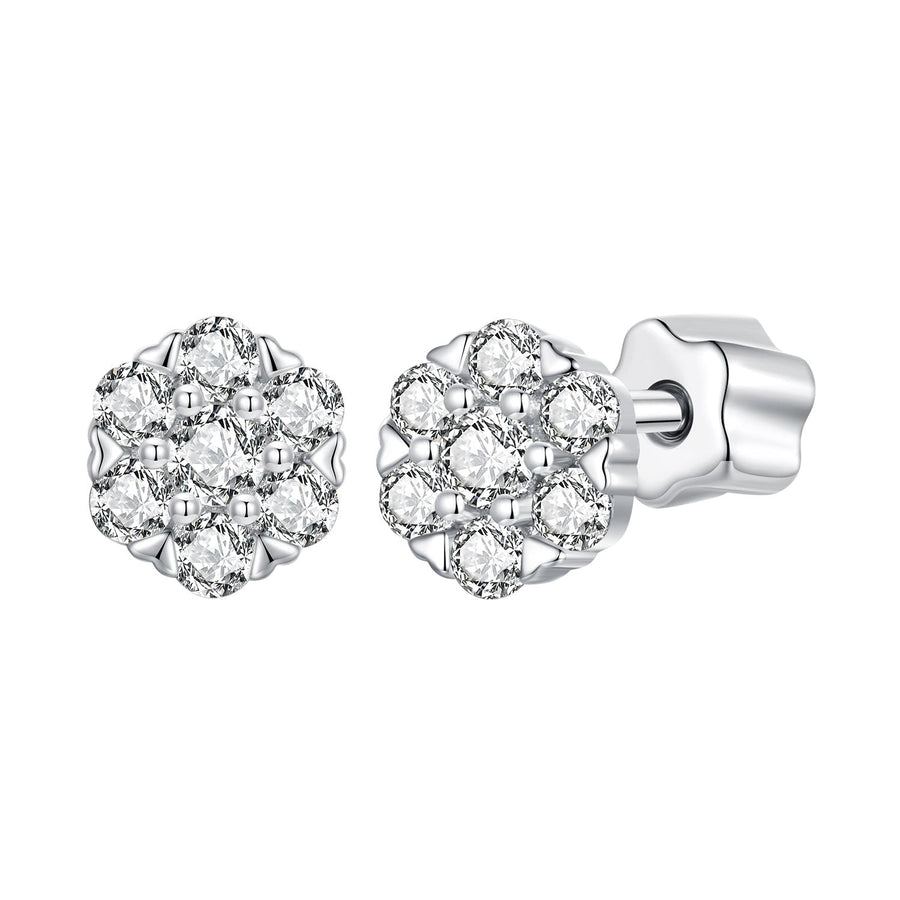 925 Sterling Silver Moissanite 0.15ct/0.027ct Earrings for Women