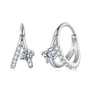 925 Sterling Silver Moissanite 0.3ct Earrings Size 1.2*0.6cm for Women