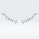925 Sterling Silver Earrings with Pavé Setting CZ - 2.9*0.7cm