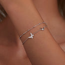 925 Sterling Silver Bracelets with Platinum Plating and CZ Stones - 150+60mm