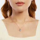 925 Sterling Silver Plated White Gold Necklace 40+5cm with 1.8*1.0cm Pendant for Women