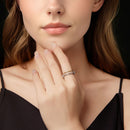 925 Sterling Silver Moissanite Ring 0.005ct Size 6 for Women
