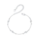 925 Sterling Silver Pave Setting CZ Bracelet with White Gold Plating