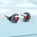 925 Sterling Silver Earrings with Pavé Setting CZ in Black Gold Plating