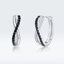 925 Sterling Silver Earrings 1.3*0.4cm with Pavé Setting CZ for Women