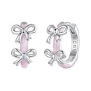 925 Sterling Silver Enamel White Gold Plated Earrings for Women