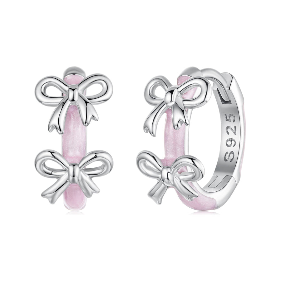 925 Sterling Silver Enamel White Gold Plated Earrings for Women