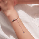 925 Sterling Silver White Gold Plated Moonstone CZ Bracelet for Women