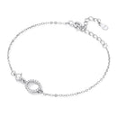 925 Sterling Silver Adjustable Bracelet with Pavé Set CZ for Women