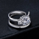 925 Sterling Silver 5mm Moissanite Earrings for Women, 13x8mm, White Gold Plated