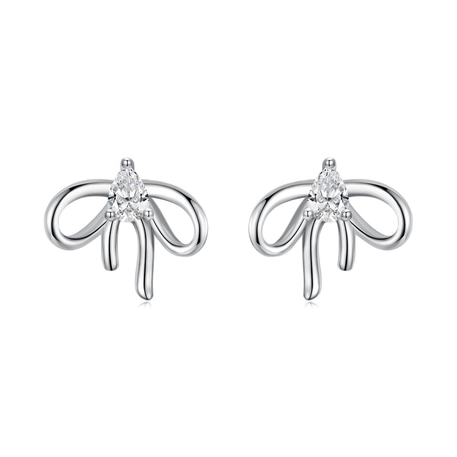 925 Sterling Silver Earrings with Pavé Setting & Oxidized Finish