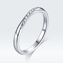 925 Sterling Silver Pavé Set CZ Platinum Plated Ring Size 6 for Women
