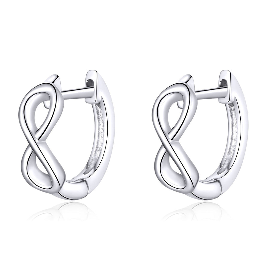925 Sterling Silver Earrings - 1.2*0.4cm, Platinum Plated for Women