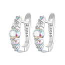 925 Sterling Silver Earrings with CZ in Pavé Setting, 12x3mm, for Women
