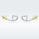 925 Sterling Silver Earrings, 0.6cm, Plated Gold, Plated Platinum for Women