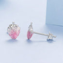 925 Sterling Silver White Gold Plated Enamel Earrings
