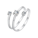 925 Sterling Silver 3mm Moissanite Ring for Women