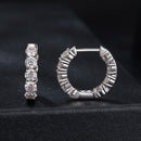 925 Sterling Silver Moissanite Earrings 0.1 Carat White Gold Plated 1.5x0.3cm Women