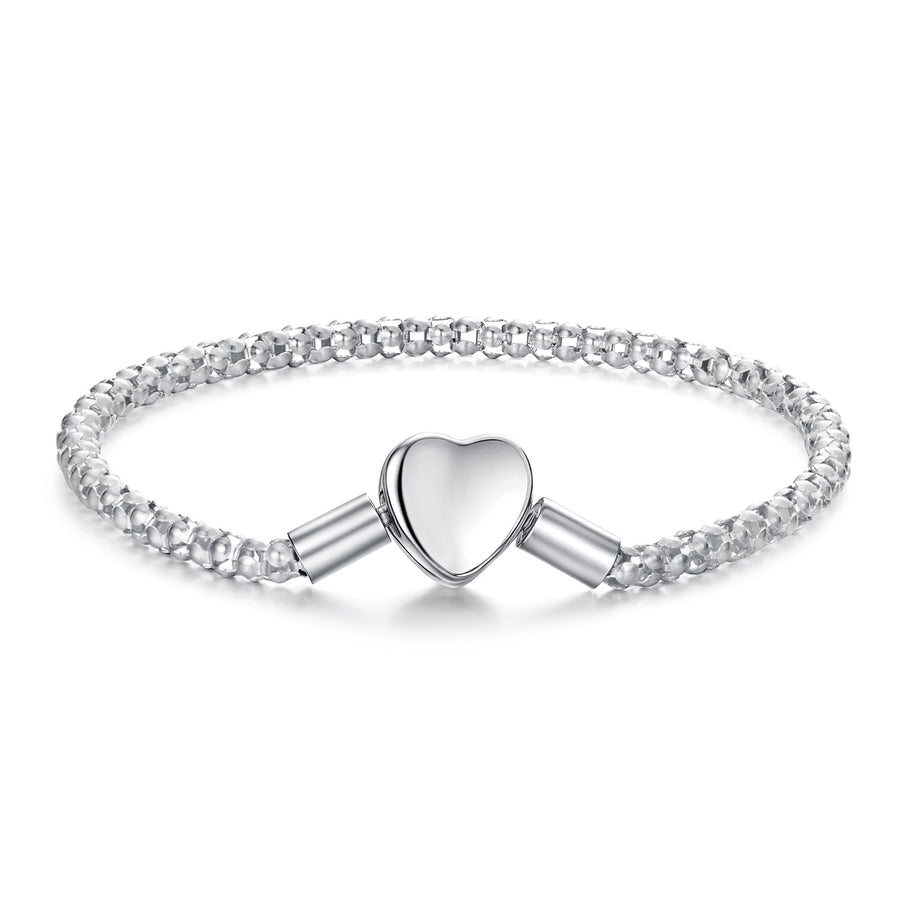 925 Sterling Silver Bracelet 17cm Heart-shaped 1.0cm for Women