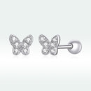 925 Sterling Silver Earrings with CZ in Pavé Setting - 0.4*0.5cm - Women