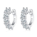 S925 Sterling Silver Moissanite Earrings, 1.3cm, Platinum Plated, for Women