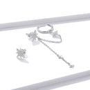 S925 Sterling Silver Earrings with CZ in Pavé Setting, 5.9cm Length, 1cm Size for Women