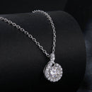 925 Sterling Silver Moissanite Necklace with CZ, 400mm Length, 15x10mm Pendant for Women
