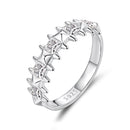 925 Sterling Silver 0.24cm White Gold Plated Ring with CZ for Women Size 6
