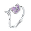 925 Sterling Silver Enamel Flower Ring for Women