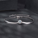 925 Sterling Silver Moissanite 0.50 Carat Bracelet with Pavé Setting and White Gold Plating for Women