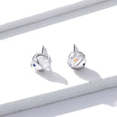 925 Sterling Silver Earrings with Pavé Setting CZ, Size 0.6*0.7cm, for Women
