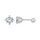 925 Sterling Silver 5mm Moissanite Earrings with White Gold Plating for Women