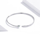 S925 Sterling Silver Bracelet with Pavé Setting CZ 6cm Diameter for Women
