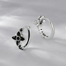 925 Sterling Silver Enamel and CZ Earrings for Women
