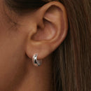 925 Sterling Silver Platinum Plated Earrings 11x5mm for Women